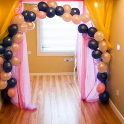 Create a grand entrance to your home prom dance floor with a stunning balloon archway.