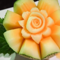 These cantaloupe flower shapes make for an elegant addition to any fruit platter