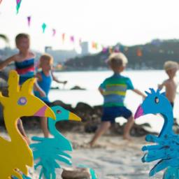 Games and activities on the beach are a great way to keep kids engaged with the Kookaburra Coast theme.