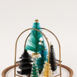 Festive holiday decor in this tiered tray.