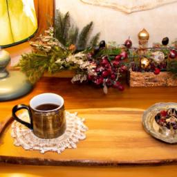 Bring the cozy feel of the outdoors inside with a rustic coffee table display