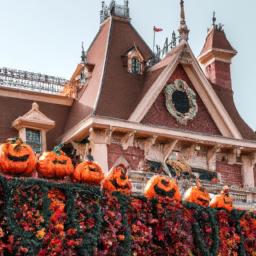 Daytime view of Disneyland's Halloween decorations