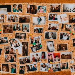 Create a sentimental and personalized cork board with a collage of family photos.