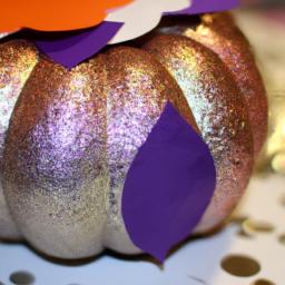 Add some sparkle to your fall decor with a glittery paper pumpkin