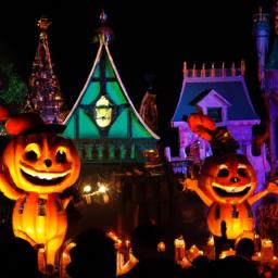A Halloween parade with Disney characters