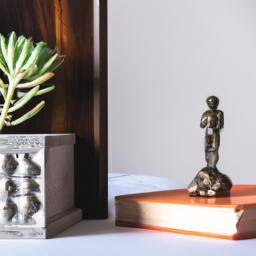 A nightstand with a touch of nature