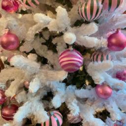 This pink and white striped Christmas tree is both sweet and stylish!