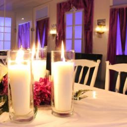 Set the mood for a romantic prom dinner at home with candles and flowers.