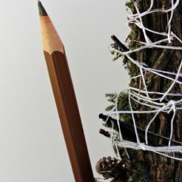 Bring the outdoors inside with a rustic woodland themed slim pencil Christmas tree