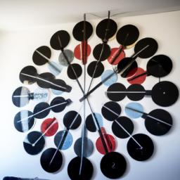 This one-of-a-kind vinyl record wall clock is the perfect decor for a music lover's living room