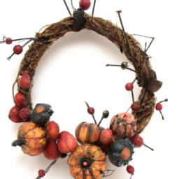 Add a touch of whimsy to your fall decor with this adorable wire pumpkin wreath form.