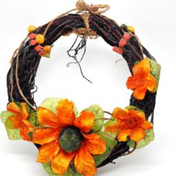 Brighten up your fall decor with this vibrant wire pumpkin wreath form.